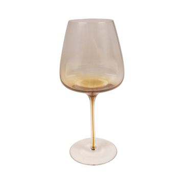 Copa de vino EDELMIRA, naranja-marrón-transparente, 23cm, Ø10cm