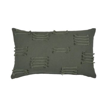 Cojín decorativo ANISHA, verde hierba, con volantes, 50x30cm