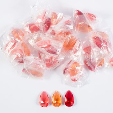Colgante de piedras decorativas acrílicas LUVANA, diamante, 48 piezas, rojo-rojo oscuro-naranja, 4cm