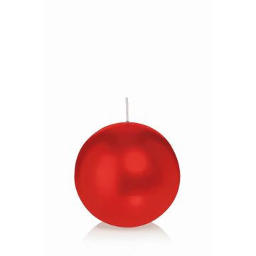 Vela de bola MAEVA en papel celofán, roja, Ø8cm, 25h - Made in Germany