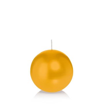 Vela de bola MAEVA en papel celofán, amarilla, Ø8cm, 25h - Made in Germany