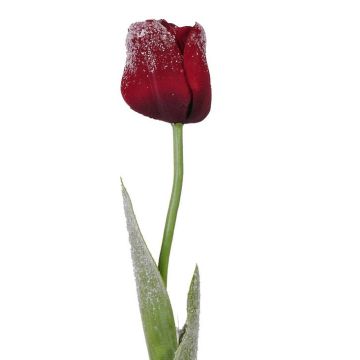 Tulipán artificial PILVI, helado, rojo oscuro, 65cm, Ø5cm