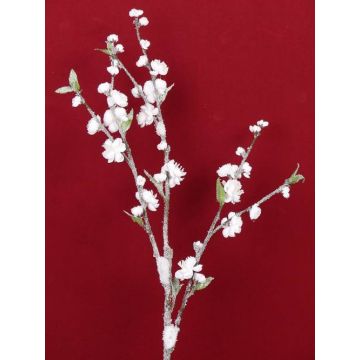 Rama textil con flores de melocotonero ornamental NANTA, nieve, blanco, 100cm