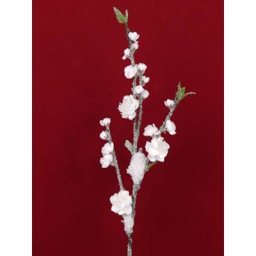 Rama textil con flores de melocotonero ornamental NANTA, nieve, blanco, 80cm