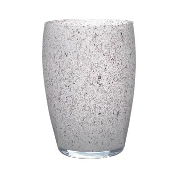 Florero de cristal redondo HENRY, granito-gris, 20cm, Ø14cm