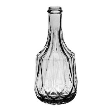 Botella de cristal SEGUNDO, diseño estructurado, transparente, 17cm, Ø8cm