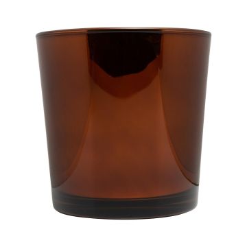 Jardinera de cristal ALENA SHINY, cobre brillante, 19cm, Ø19cm