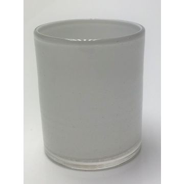 Portacandelitas de cristal MALI, blanco, 11,5cm, Ø9cm