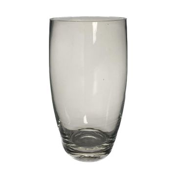 Jarrón redondo de cristal HENRY, transparente, 22cm, Ø12cm