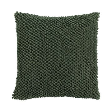 Cojín BOLLY, con perlas, verde musgo, 45x45cm