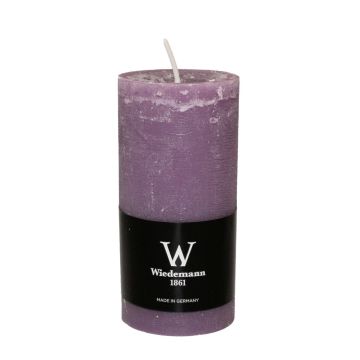 Vela de pilar AURORA, malva, 12cm, Ø5,8cm, 42h - Made in Germany