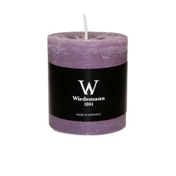 Vela de pilar AURORA, malva, 8cm, Ø6,8cm, 34h - Made in Germany
