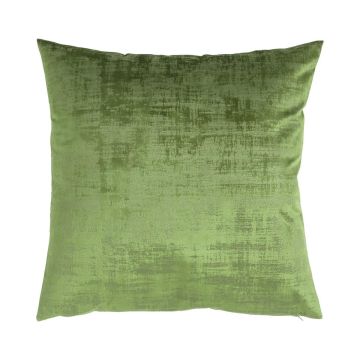 Cojín decorativo LORIKA, verde hierba, aspecto terciopelo, 50x50cm