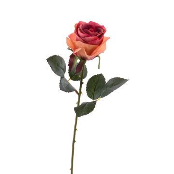 Rosa artificial SIMONY, rosa salmón, 45cm, Ø8cm