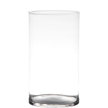 Jarrón cilíndrico de cristal SANYA EARTH, transparente, 30cm, Ø16cm