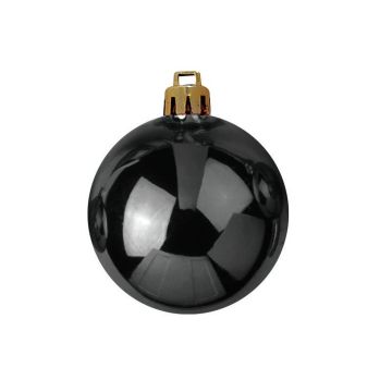 Bolas navideñas TEODORA, 6 piezas, negro brillante, Ø7cm