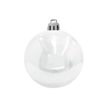 Bolas navideñas TEODORA, 4 piezas, blanco brillante, Ø10cm