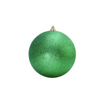 Bola de Navidad ABELIA, 4 piezas, purpurina, verde, Ø10cm