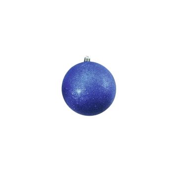 Bola de Navidad ABELIA, 4 piezas, purpurina, azul, Ø10cm