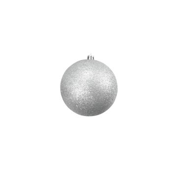 Bola de Navidad ABELIA, 4 piezas, purpurina, plata, Ø10cm