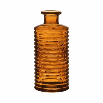 Botella decorativa de vidrio STUART estriado, naranja-marrón-transparente, 21,5cm, Ø9,5cm