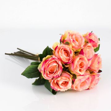 Ramillete de rosas artificiales MOLLY, rosa-amarillo, 35cm, Ø20cm