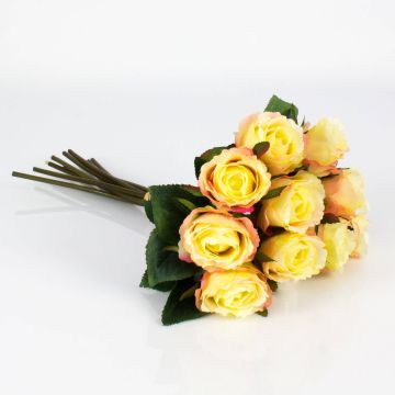Ramillete de rosas artificiales MOLLY, amarillo-rosa, 35cm, Ø20cm
