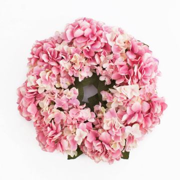 Corona de hortensias de plástico MEJA, rosa, Ø35cm