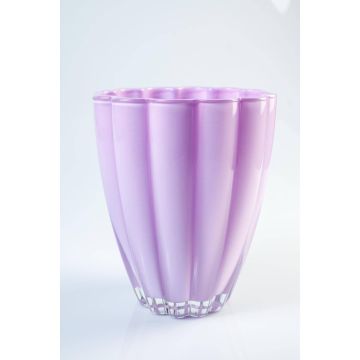Pequeño florero de cristal / Jarrón de mesa BEA, lila, 17cm, Ø 14cm