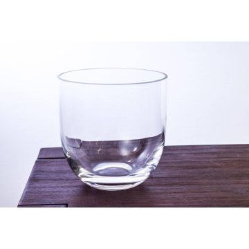 Jarrón redondo de cristal EMMA, transparente, 19cm, Ø 19cm