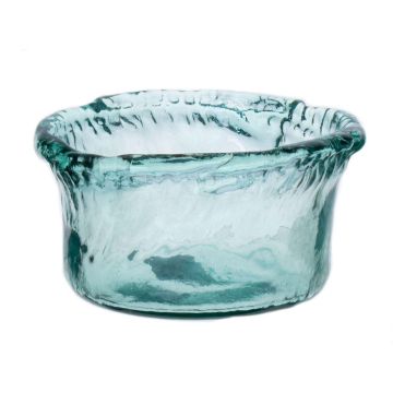 Cuenco de cristal GLAUCIA, reciclado, azul-transparente, 8cm, Ø14cm