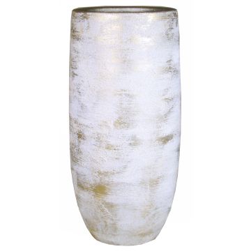 Florero de cerámica AETIOS, color degradado, blanco-dorado, 45cm, Ø20cm