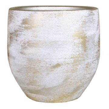 Maceta de cerámica AETIOS, color degradado, blanco-dorado, 13cm, Ø14cm