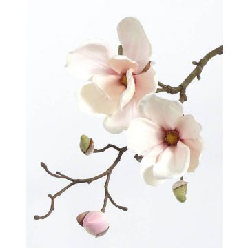 Magnolia de plástico MALBINE, blanco-rosa, 50cm, Ø6-10cm