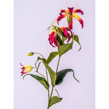 Flor textil Gloriosa FUJITA, rosa-amarillo, 80cm, Ø15cm