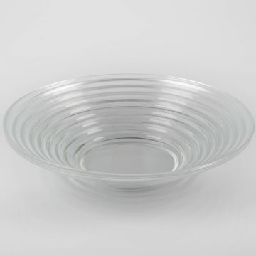Fuente estriada de cristal SELMA deluxe, transparente, 6cm, Ø 27cm