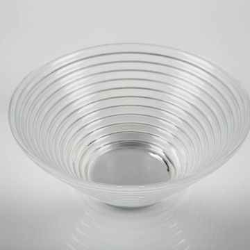 Fuente estriada de cristal SELMA deluxe, transparente, 8cm, Ø 19cm