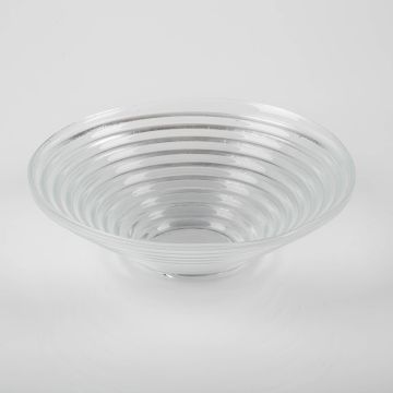 Fuente estriada de cristal SELMA deluxe, transparente, 7cm, Ø 23cm