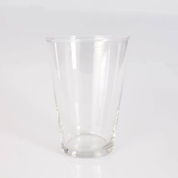 Jarrón de mesa cónico JENNY EARTH de cristal, transparente, 19,5cm, Ø 14cm