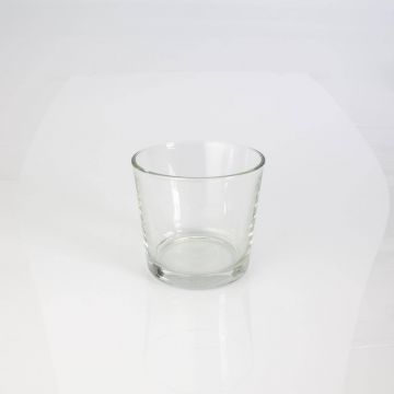 Pequeño vaso de cristal / Portavelas ALENA, transparente, 10,5cm, Ø11,5cm