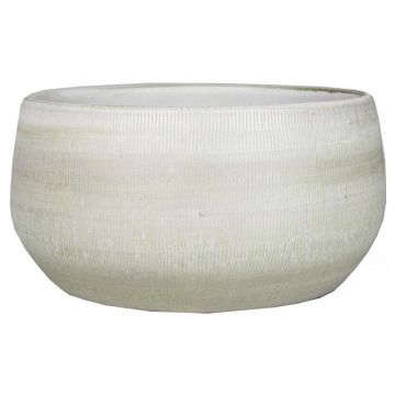 Bol de cerámica DELTA con ranuras, gris claro-blanco, 14cm, Ø29cm