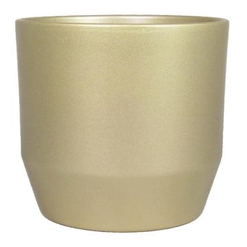 Maceta de cerámica LENAS, dorado perla-mate, 18,5cm, Ø19,5cm