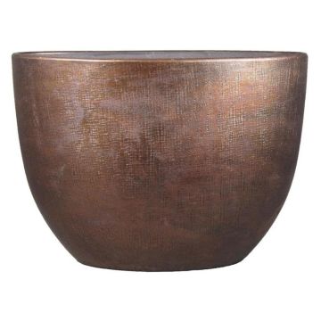 Macetero ovalado de cerámica AGAPE con grano, cobre, 50x20x36cm