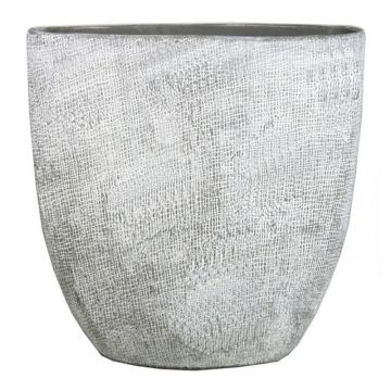 Macetero ovalado de cerámica AGAPE con grano, gris hormigón, 51x17x57cm