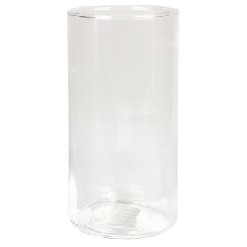 Florero cilíndrico SANNY de cristal, transparente, 20cm, Ø10cm