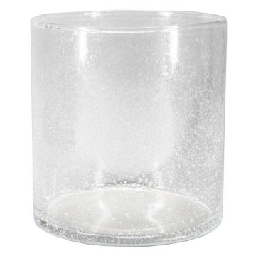 Vaso cilíndrico para velas SANUA con burbujas, transparente, 20cm, Ø19cm
