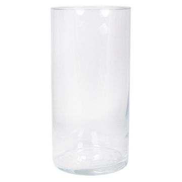 Jarrón cilíndrico de cristal SANYA OCEAN, transparente, 40cm, Ø19cm