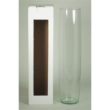 Florero de suelo de cristal MANRESA, transparente, 50cm, Ø11,5cm
