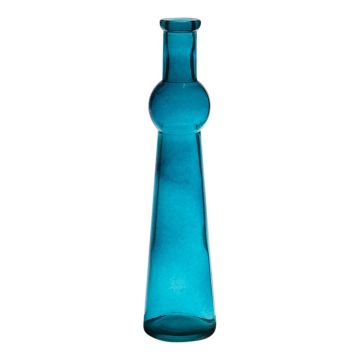 Florero de cristal REYNALDO, azul transparente, 23cm, Ø5,5cm