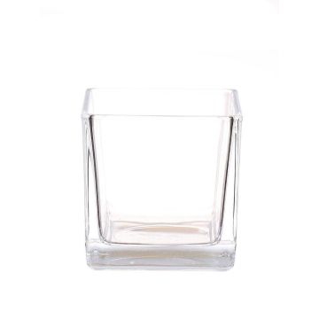 Portacandelitas KIM AIR de cristal, transparente, 8x8x8cm